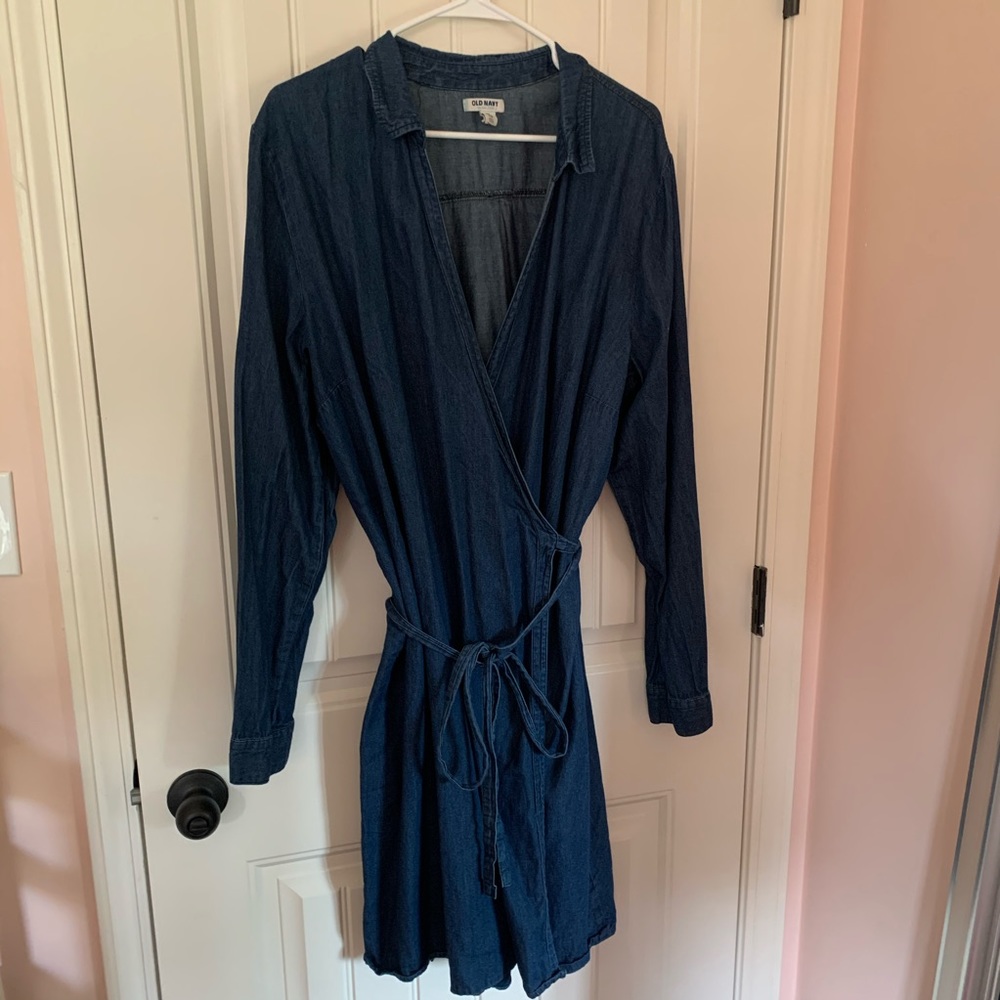 Chambray wrap dress